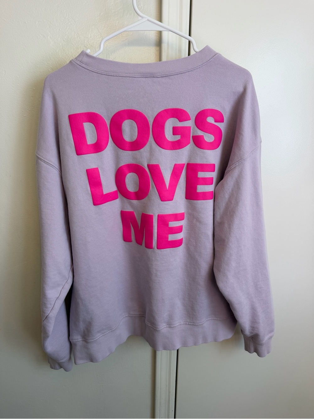 Wildfox Dogs Love Me Crewneck Sweatshirt Pink Graphic Women’s Size XL - Picture 8 of 8